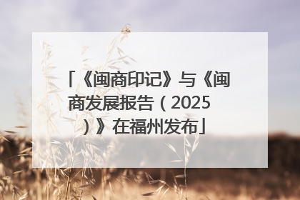 《闽商印记》与《闽商发展报告（2025）》在福州发布