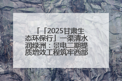 「2025甘肃生态环保行」一渠清水润绿洲：景电二期提质增效工程筑牢西部生态安全屏障