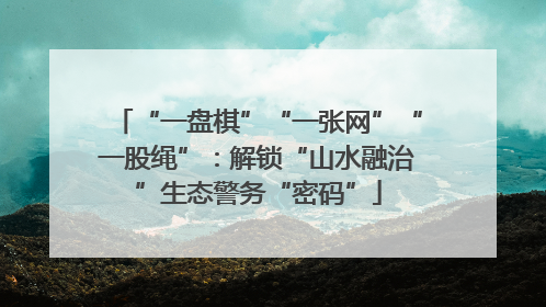 “一盘棋”“一张网”“一股绳”：解锁“山水融治”生态警务“密码”