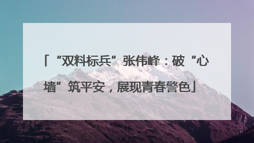 “双料标兵”张伟峰：破“心墙”筑平安，展现青春警色