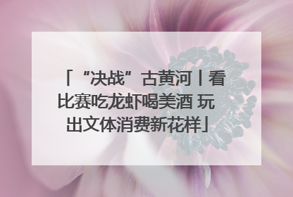 “决战”古黄河丨看比赛吃龙虾喝美酒 玩出文体消费新花样