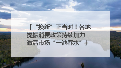 “换新”正当时！各地提振消费政策持续加力 激活市场“一池春水”