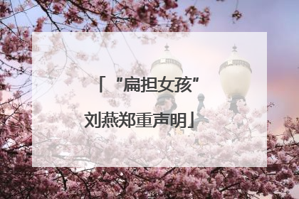 “扁担女孩”刘燕郑重声明