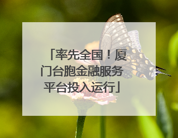 率先全国！厦门台胞金融服务平台投入运行