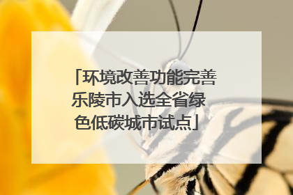 环境改善功能完善 乐陵市入选全省绿色低碳城市试点