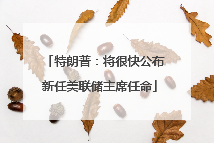 特朗普：将很快公布新任美联储主席任命