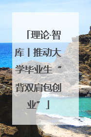 理论·智库丨推动大学毕业生“背双肩包创业”