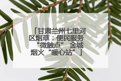 甘肃兰州七里河区烟草：便民服务“微触点” 金城烟火“暖心站”