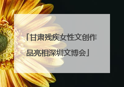 甘肃残疾女性文创作品亮相深圳文博会