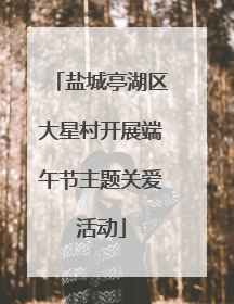 盐城亭湖区大星村开展端午节主题关爱活动