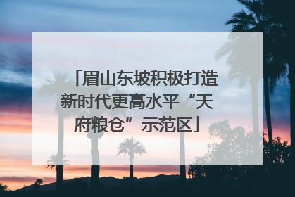 眉山东坡积极打造新时代更高水平“天府粮仓”示范区