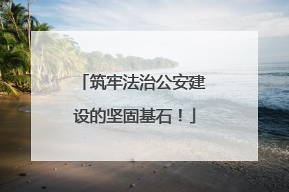 筑牢法治公安建设的坚固基石！