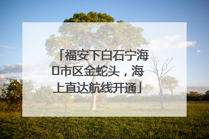福安下白石宁海⇆市区金蛇头，海上直达航线开通