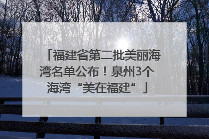 福建省第二批美丽海湾名单公布！泉州3个海湾“美在福建”