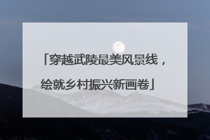 穿越武陵最美风景线，绘就乡村振兴新画卷