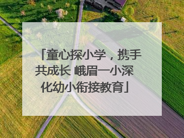 童心探小学，携手共成长 峨眉一小深化幼小衔接教育