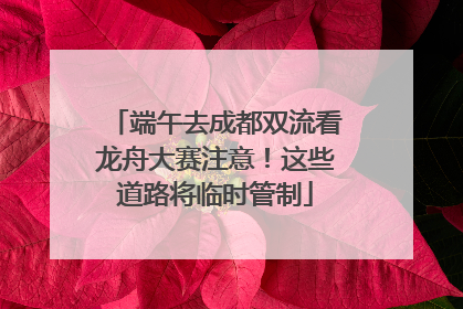 端午去成都双流看龙舟大赛注意！这些道路将临时管制