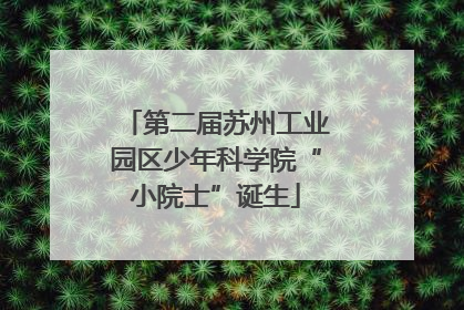 第二届苏州工业园区少年科学院“小院士”诞生