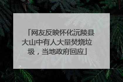 网友反映怀化沅陵县大山中有人大量焚烧垃圾，当地政府回应