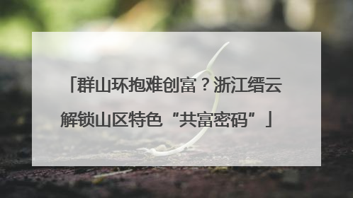 群山环抱难创富？浙江缙云解锁山区特色“共富密码”