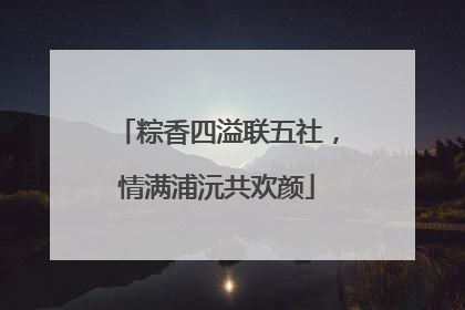 粽香四溢联五社，情满浦沅共欢颜