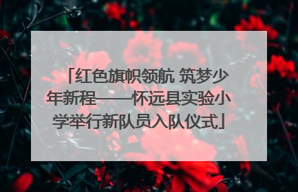 红色旗帜领航 筑梦少年新程——怀远县实验小学举行新队员入队仪式