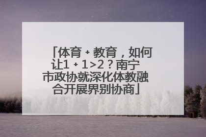 体育﹢教育，如何让1﹢1>2？南宁市政协就深化体教融合开展界别协商