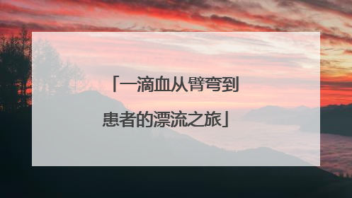 一滴血从臂弯到患者的漂流之旅