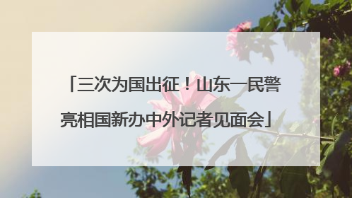 三次为国出征！山东一民警亮相国新办中外记者见面会