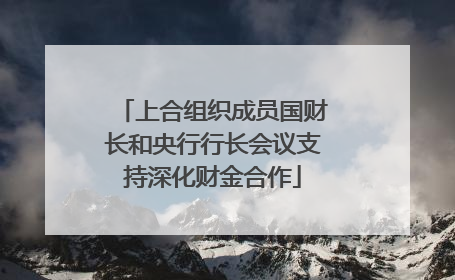 上合组织成员国财长和央行行长会议支持深化财金合作