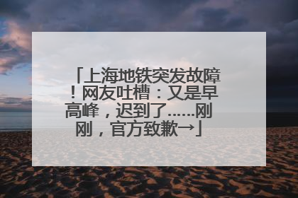上海地铁突发故障！网友吐槽：又是早高峰，迟到了……刚刚，官方致歉→