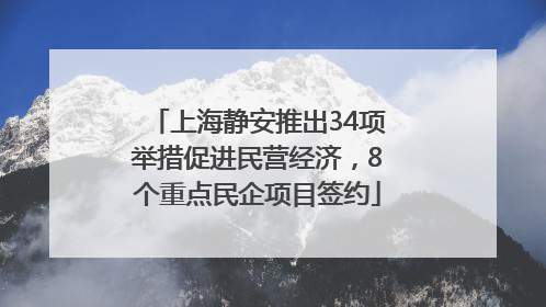 上海静安推出34项举措促进民营经济，8个重点民企项目签约