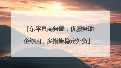 东平县商务局：优服务助企纾困，多措施稳定外贸