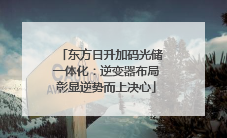 东方日升加码光储一体化：逆变器布局彰显逆势而上决心