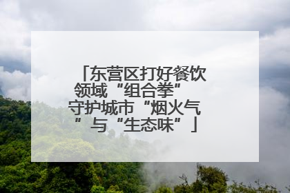 东营区打好餐饮领域“组合拳” 守护城市“烟火气”与“生态味”