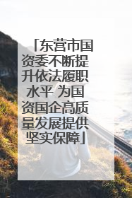 东营市国资委不断提升依法履职水平 为国资国企高质量发展提供坚实保障