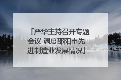严华主持召开专题会议 调度邵阳市先进制造业发展情况