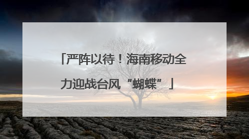 严阵以待！海南移动全力迎战台风“蝴蝶”