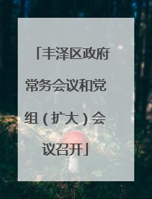 丰泽区政府常务会议和党组（扩大）会议召开