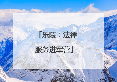 乐陵：法律服务进军营
