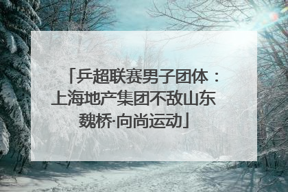 乒超联赛男子团体：上海地产集团不敌山东魏桥·向尚运动