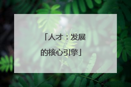 人才：发展的核心引擎