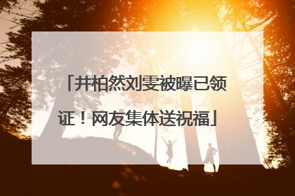 井柏然刘雯被曝已领证！网友集体送祝福