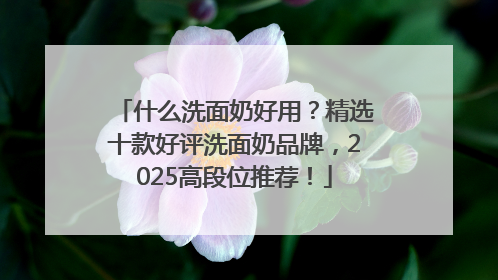 什么洗面奶好用？精选十款好评洗面奶品牌，2025高段位推荐！