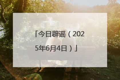 今日辟谣（2025年6月4日）