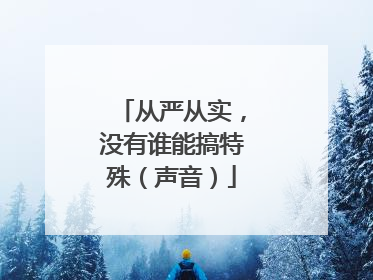 从严从实，没有谁能搞特殊（声音）