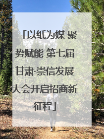以纸为媒 聚势赋能 第七届甘肃·崇信发展大会开启招商新征程
