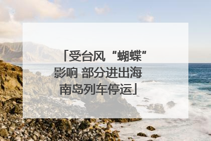 受台风“蝴蝶”影响 部分进出海南岛列车停运