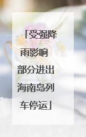 受强降雨影响 部分进出海南岛列车停运