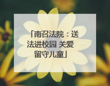 南召法院：送法进校园 关爱留守儿童